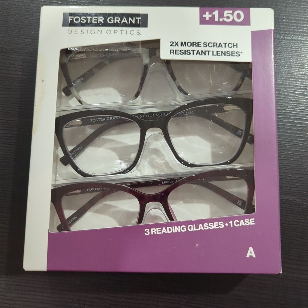 Design Optics Foster Grant Reading Glasses 3 Pack +1.50